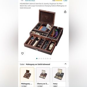 HOUNDSBAY Admiral Valet box &Jewelry Organizer -Watch Box-phone Charging Station